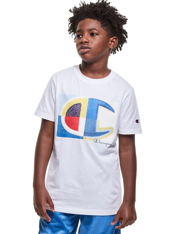 Camiseta Champion Niño - Cotton Photo-real C Patch ( Blancas ) 5792046-CR